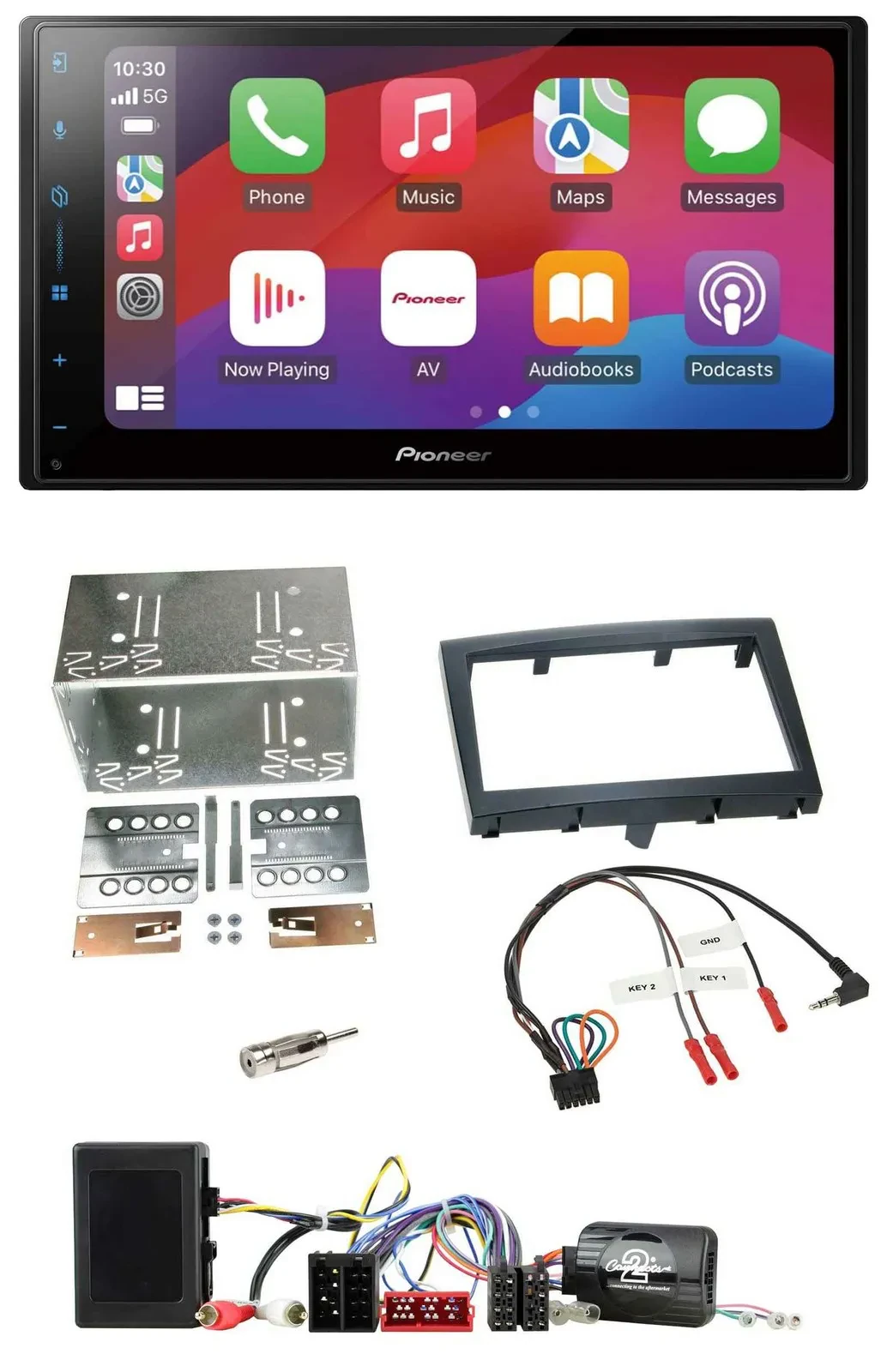 Автомагнитола для Porsche Boxster/911/Cayman Pioneer 2DIN, DAB, USB, Bluetooth, поддержка управления на руле