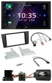 Автомагнитола JVC 2DIN, DAB, Bluetooth, USB для Audi A4 (1999–2001)