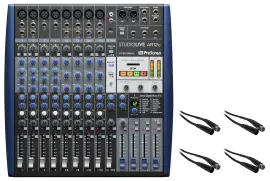 Аналоговый микшер PreSonus StudioLive AR12C 12-канальный, с аудиоинтерфейсом, в комплекте 4 XLR-кабеля