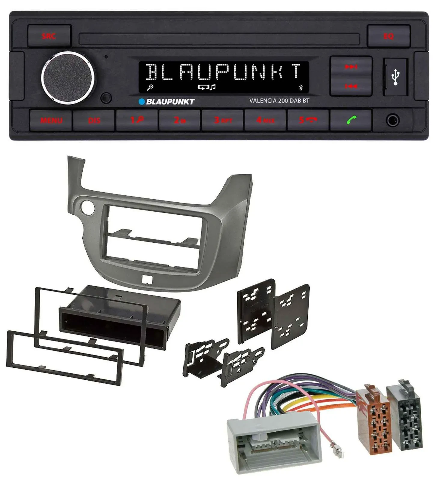 Blaupunkt DAB MP3 Bluetooth USB Autoradio für Honda Jazz (ab 2009) - silber