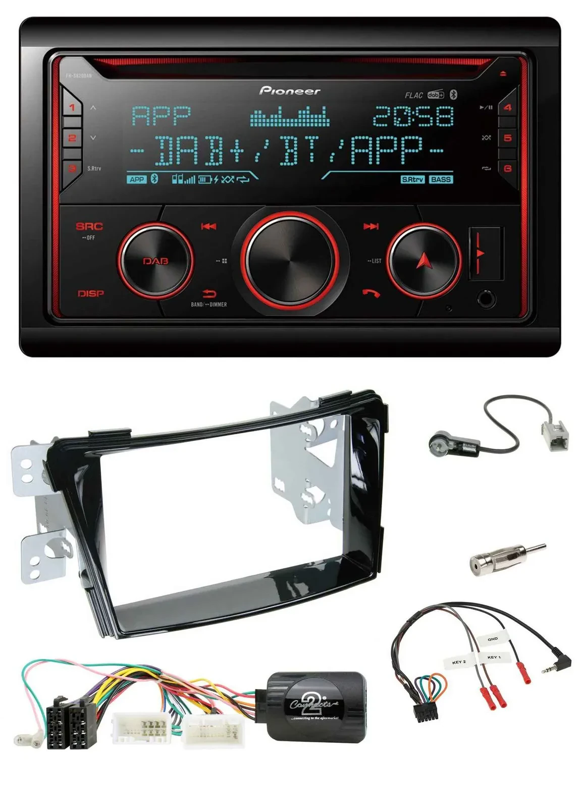 Автомагнитола Pioneer 2DIN DAB Bluetooth USB CD для Hyundai i40 (с 2011), совместима с кнопками на руле