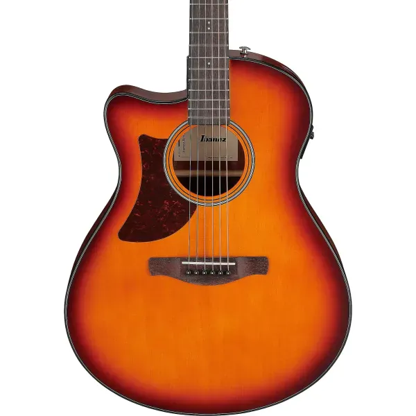 Ibanez AAM50LCE L/H A/E Guitar, Solid Spruce Top, Open Pore Light Brown Sunburst