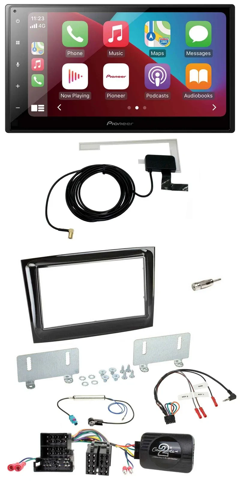 Автомагнитола Pioneer 2DIN, DAB, Bluetooth, USB, поддержка управления на руле, для Fiat Doblo (с 2015), Mini-ISO