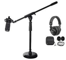 Микрофон конденсаторный для студии Audio-Technica AT2050+RKDS+PRO-M50 (набор) со стойкой и наушниками