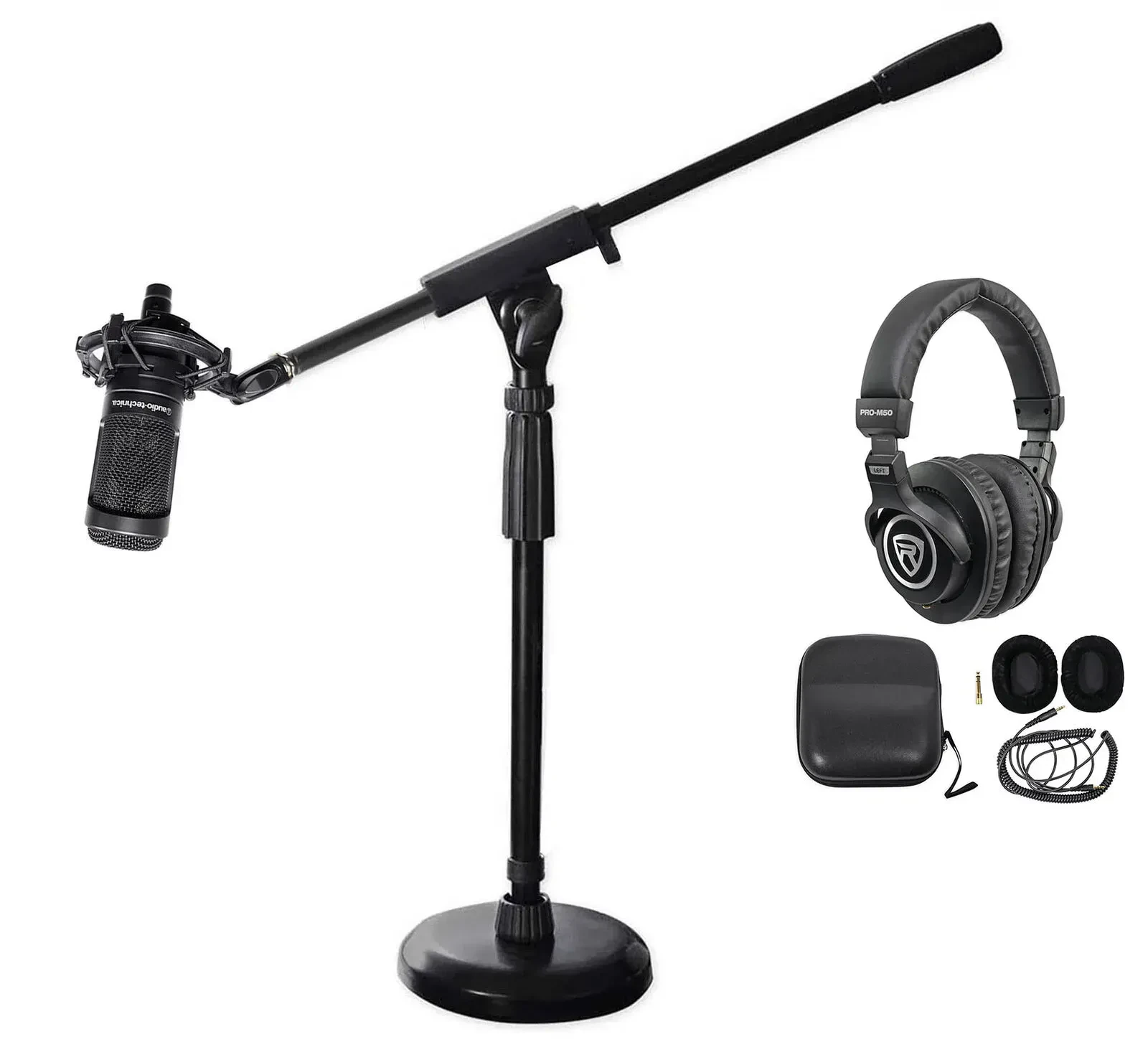 Микрофон конденсаторный для студии Audio-Technica AT2050+RKDS+PRO-M50 (набор) со стойкой и наушниками