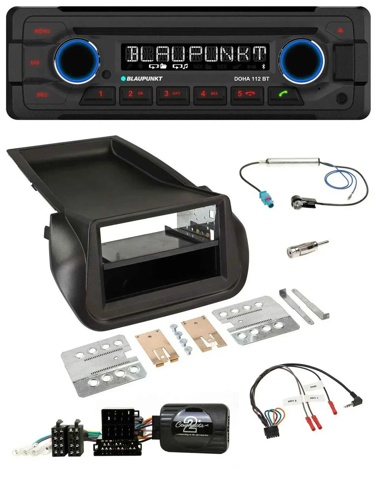 Blaupunkt Lenkrad MP3 CD Bluetooth USB Autoradio für Citroen Nemo Peugeot Bipper