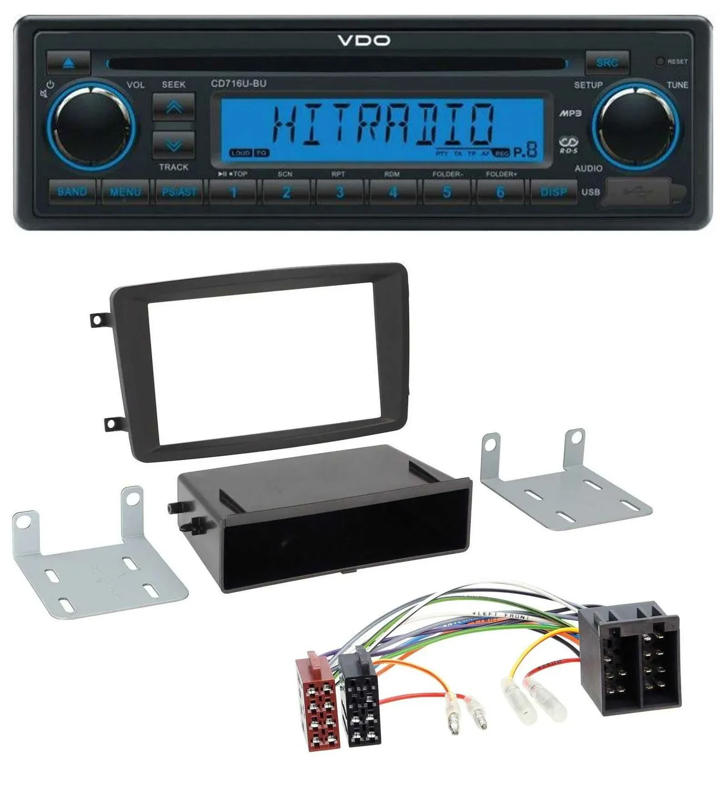 VDO AUX MP3 1DIN CD USB Autoradio für Mercedes C-Klasse CLK Vito Viano