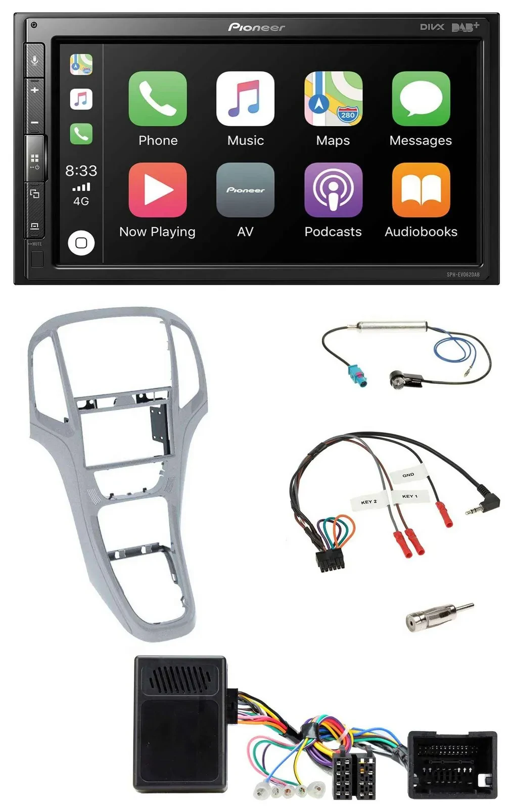 Автомагнитола Pioneer 2 DIN, DAB, Bluetooth, USB для Opel Astra J (с 2009)