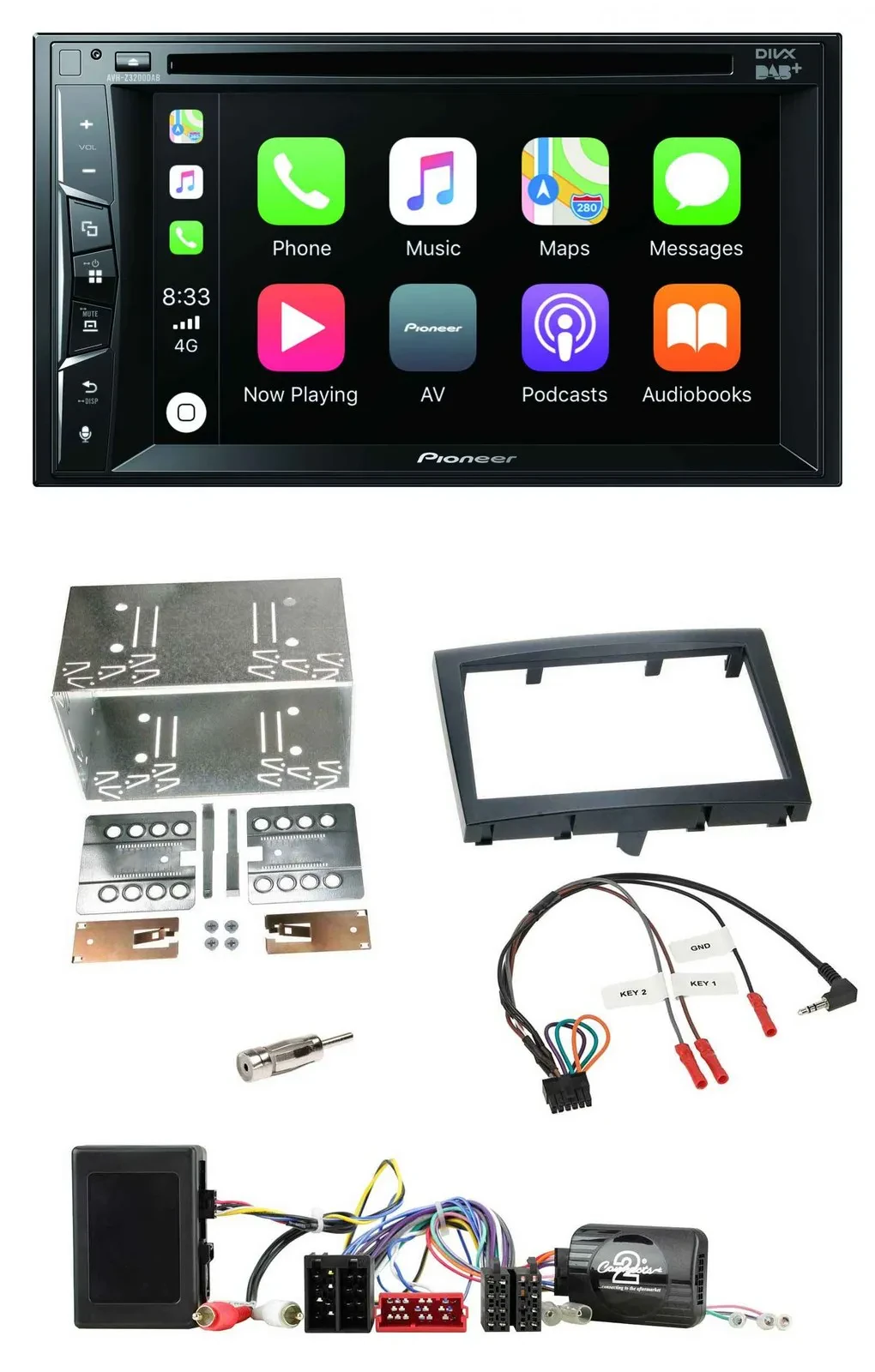 Pioneer Lenkrad USB DVD Bluetooth DAB 2DIN Autoradio für Porsche Boxster 911 Cay