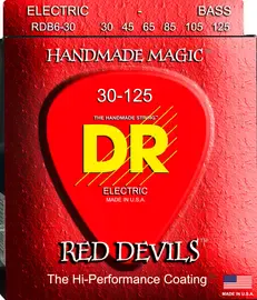Струны для бас-гитары DR Strings RED DEVILS DR RDB6-30, 30 - 125