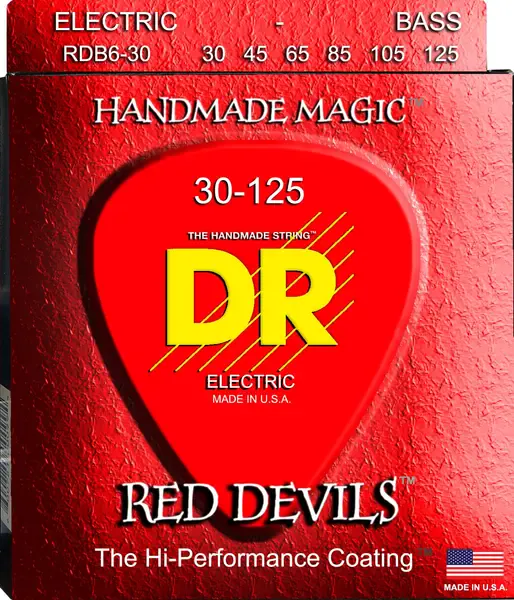 Струны для бас-гитары DR Strings RED DEVILS DR RDB6-30, 30 - 125