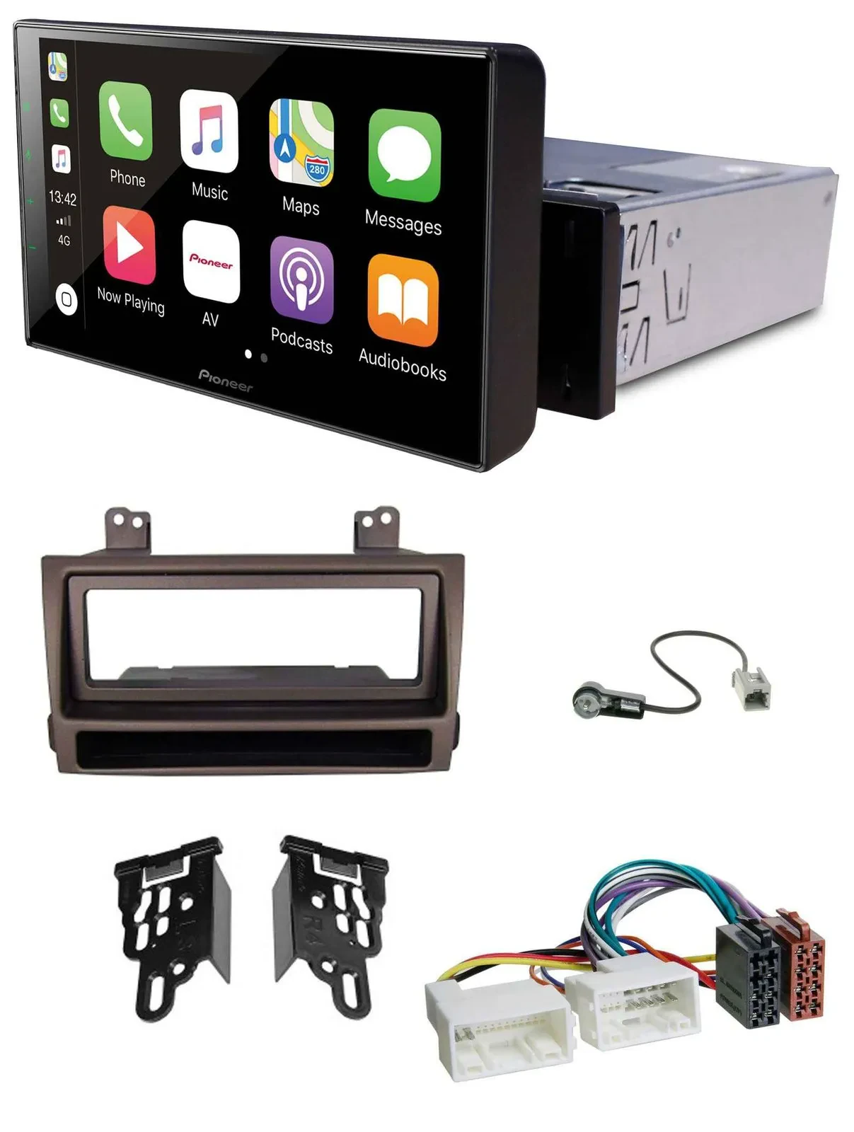 Автомагнитола Pioneer для Hyundai Sonata (с 2009) Bluetooth MP3 DAB USB тёмно-коричневый металлик