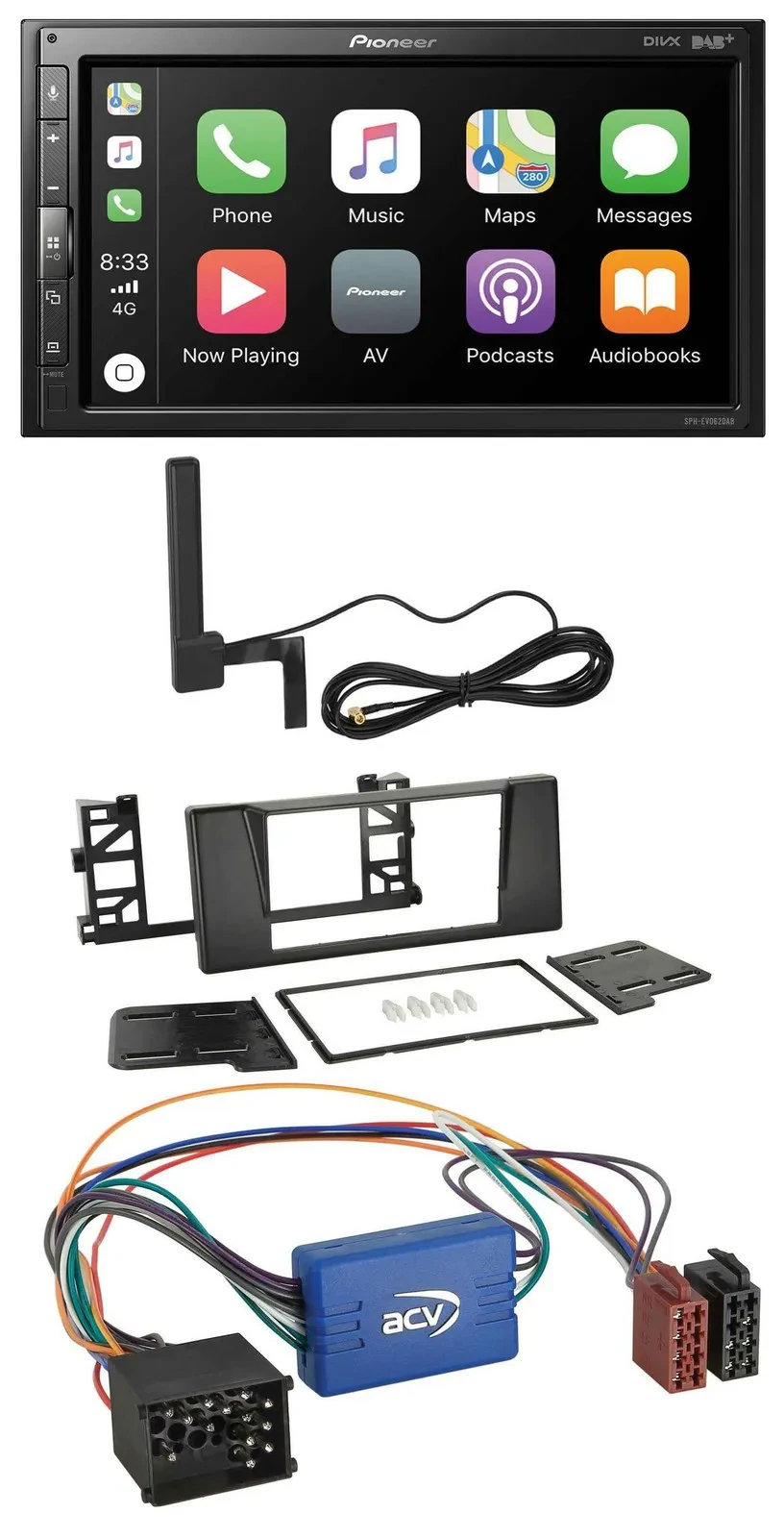 Pioneer USB 2DIN Bluetooth DAB MP3 Autoradio für BMW X5 E53 5er E39 Rundpin Akti