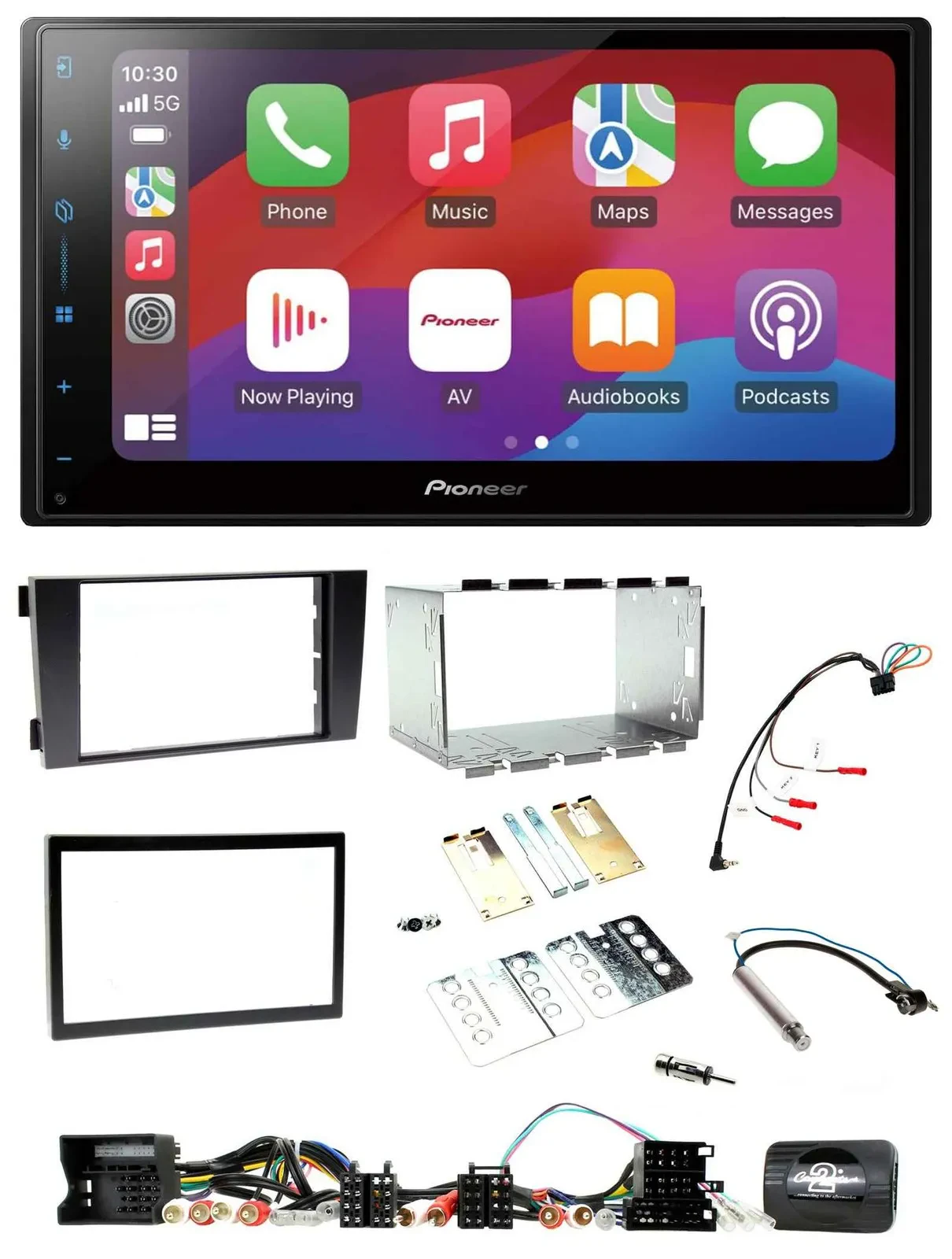 Pioneer DAB USB Lenkrad Bluetooth 2DIN Autoradio für Audi A6 C5 2001-2004 Aktivs