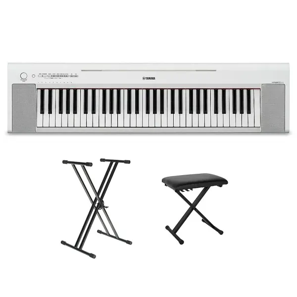 Yamaha Piaggero NP-15 61-Key Keyboard w/Power Adapter White Essentials Package