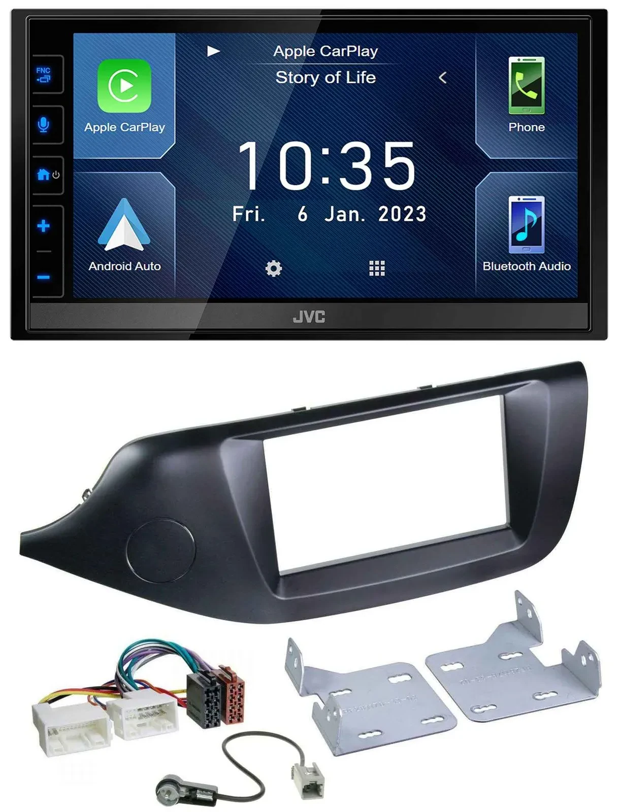 JVC DAB Bluetooth MP3 USB 2DIN Autoradio für Kia Ceed (ab 12) schwarz