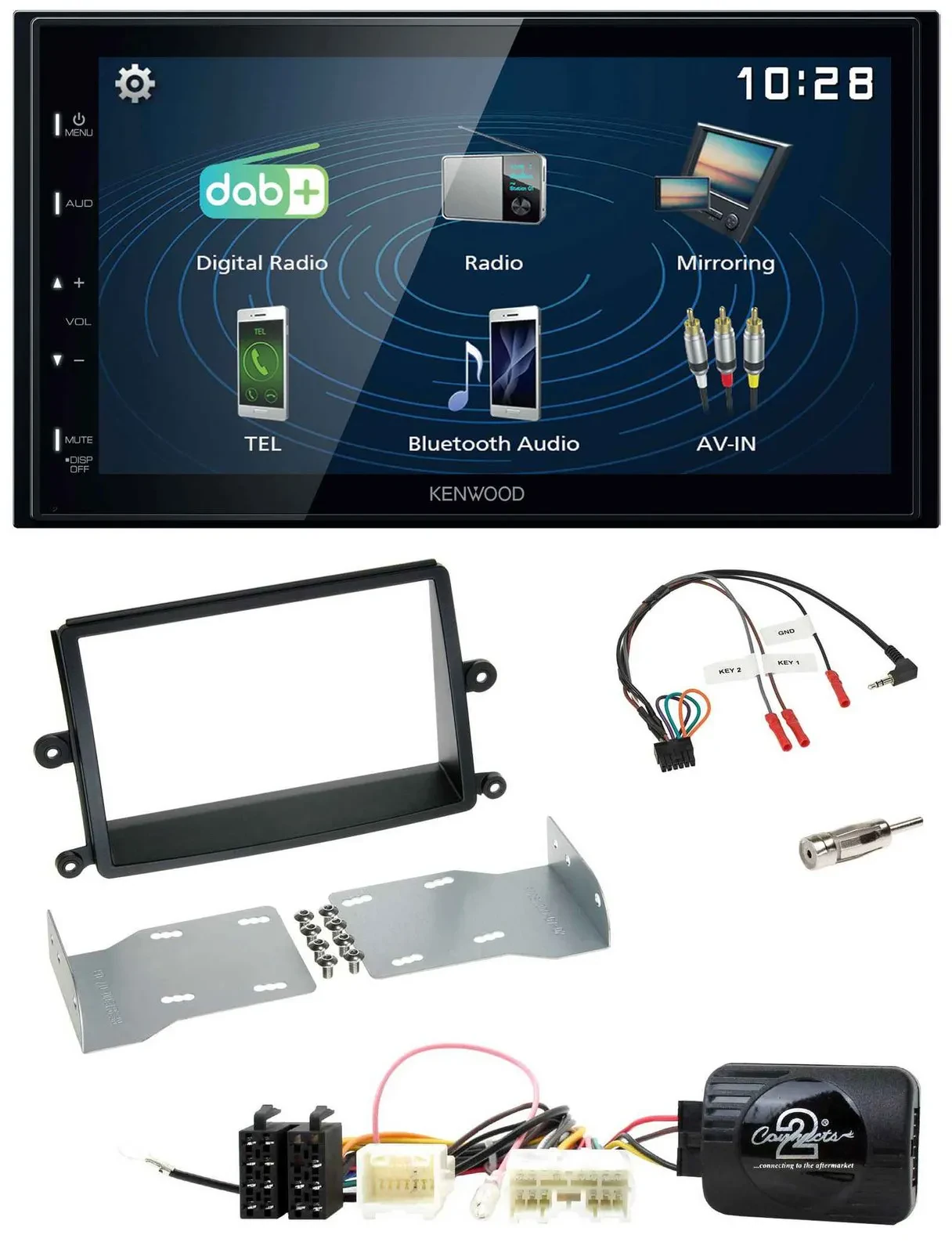 Kenwood 2DIN Bluetooth Lenkrad USB DAB Autoradio für Mitsubishi L200 06-15