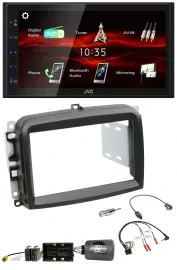 JVC USB Bluetooth Lenkrad DAB 2DIN Autoradio für Fiat 500 L ab 2012