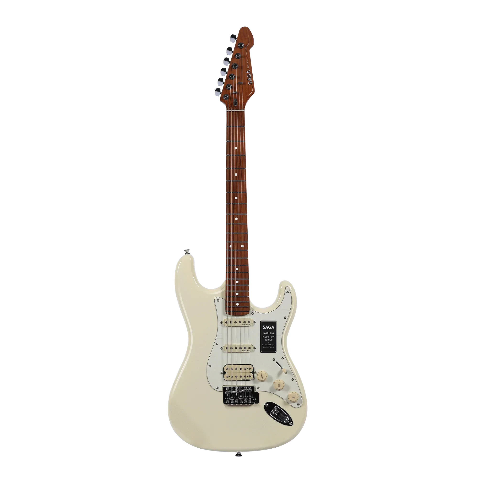 Электрогитара Saga SMF1314HWH Dazzles Stratocaster White с чехлом