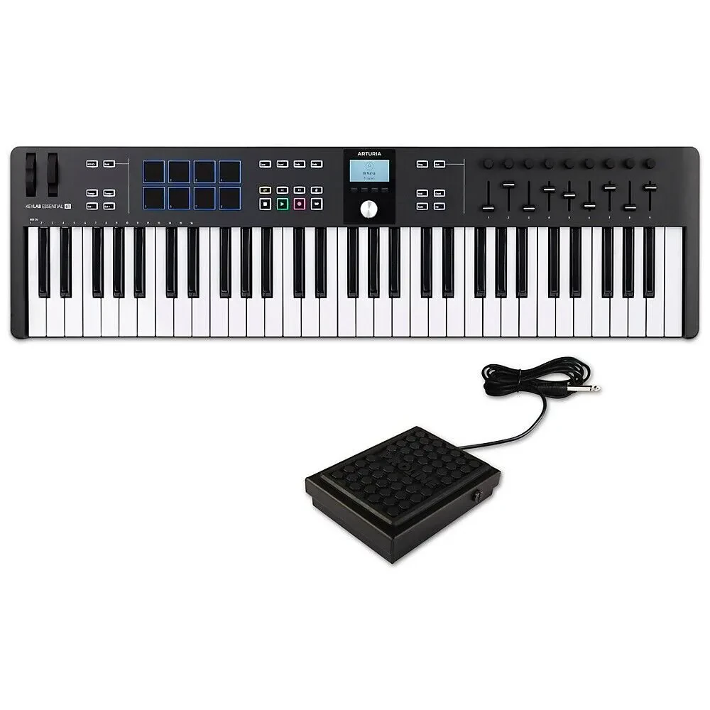 Arturia KeyLab Essential 61 mk3 Keyboard Controller With Sustain Block Black