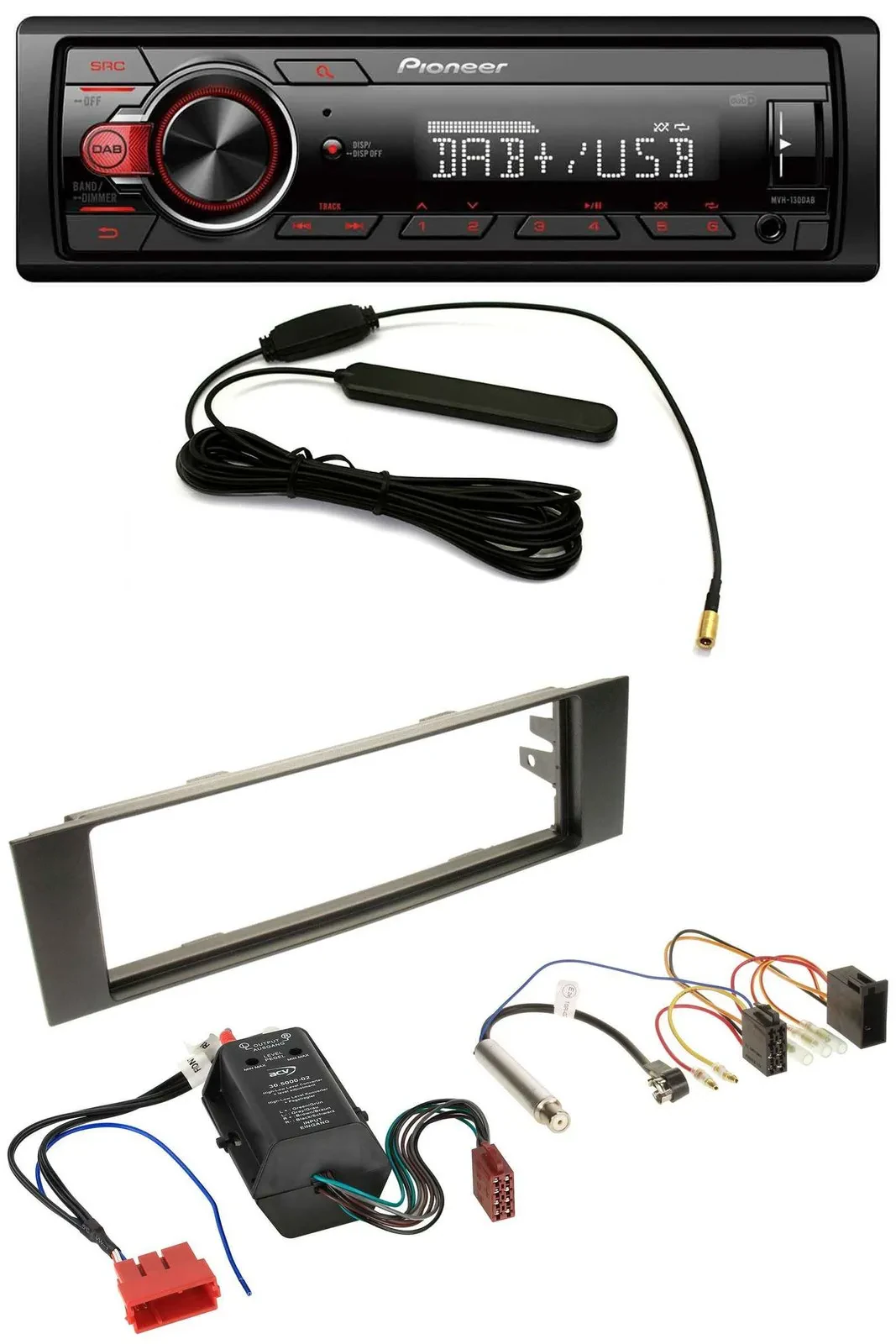 Автомагнитола Pioneer 1-DIN DAB USB AUX MP3 для Audi A3 8P (2003–2006), совместима с Bose активной системой