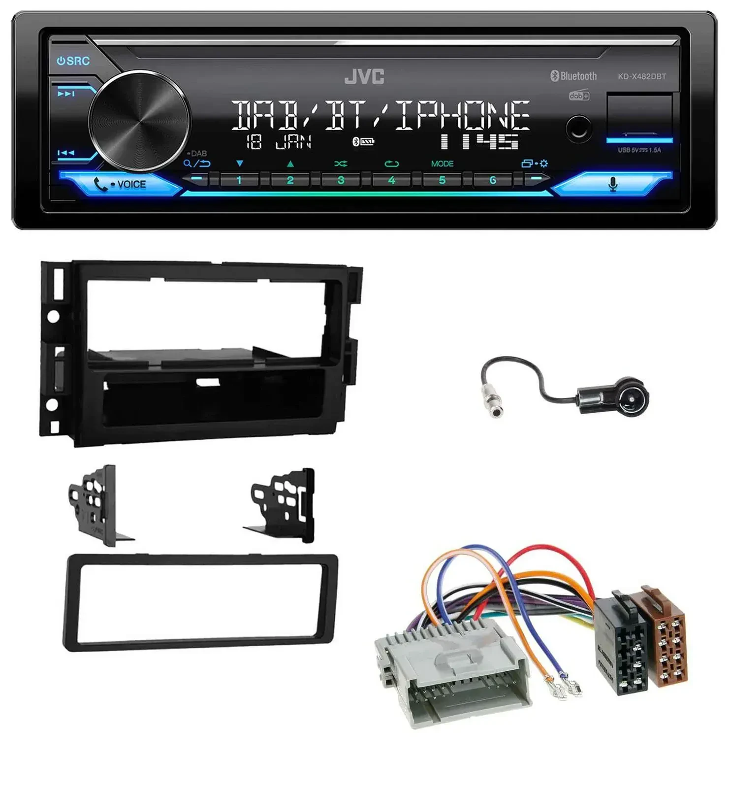 Автомагнитола для Buick Enclave (2008–2012), Lucerne (2006–201) JVC Bluetooth, DAB, USB, MP3