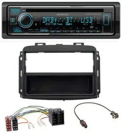 Kenwood MP3 Bluetooth DAB USB CD Autoradio für Fiat 500L (mit ISO, ab 2012)
