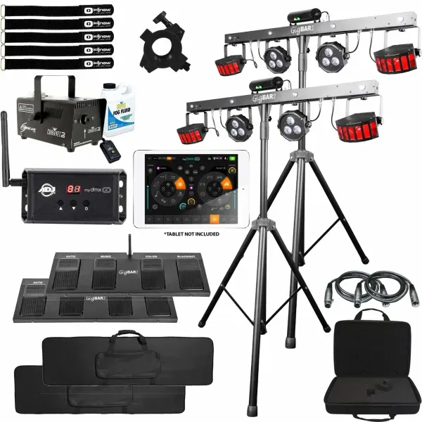 Chauvet DJ GigBAR 2 Light Systems with ADJ myDMX Go Controller & Fog