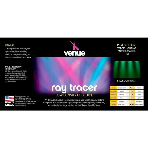 Venue Ray Tracer Low Density Fog Juice 5 Gallon