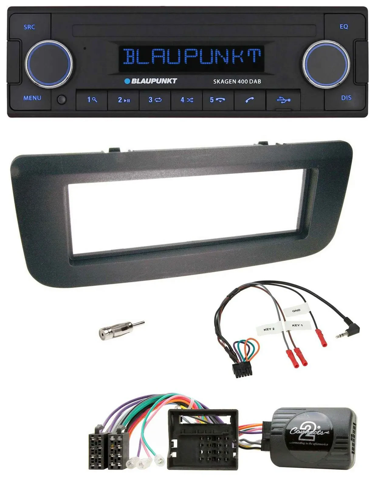 Автомагнитола для Skoda Fabia 2007–2014, Praktik, Room Blaupunkt DAB, USB, Bluetooth, управление с руля