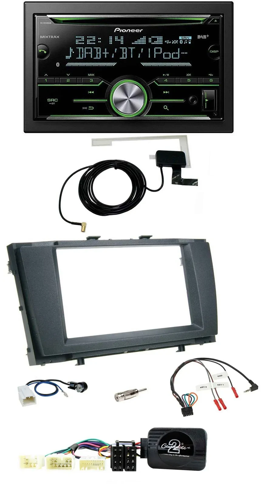 Pioneer CD USB Lenkrad Bluetooth 2DIN DAB Autoradio für Toyota Avensis 2009-2011