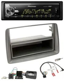 Pioneer Bluetooth USB DAB Lenkrad Autoradio für Fiat Panda 169 2007-2012 grau