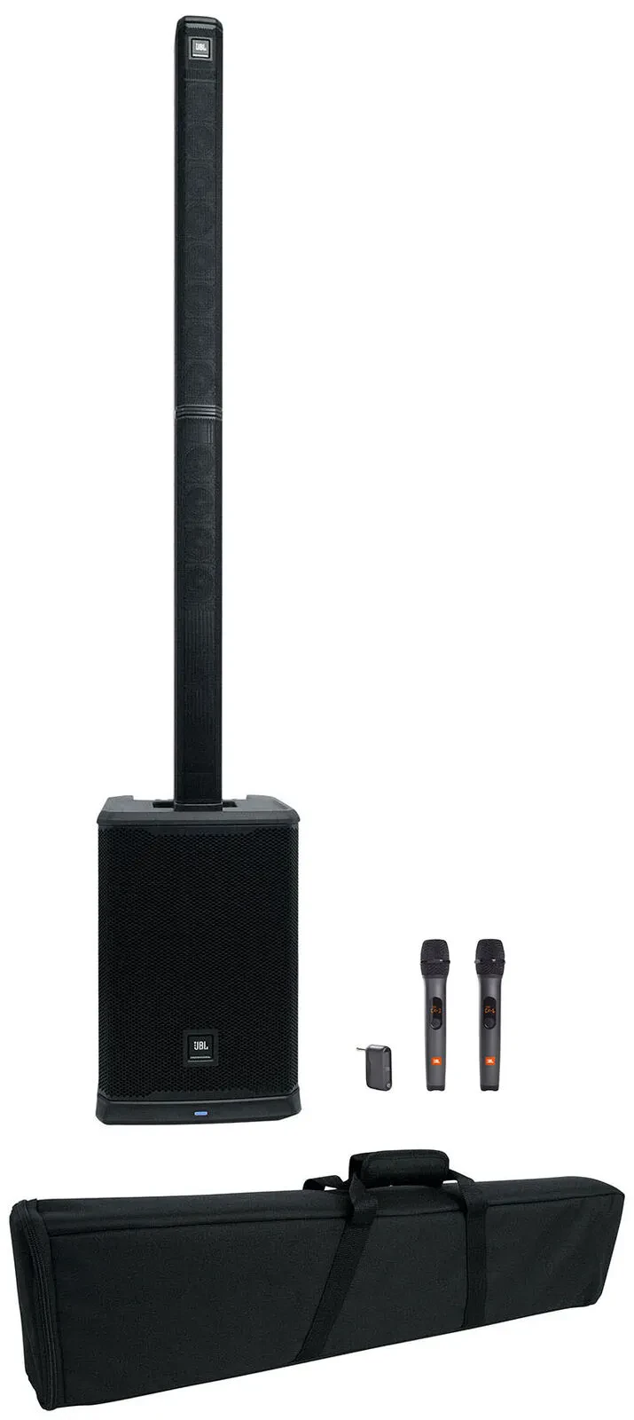 JBL PRX ONE 2000 Watt Column DJ PA Speaker+Sub w/DSP/Bluetooth+(2) Wireless Mics