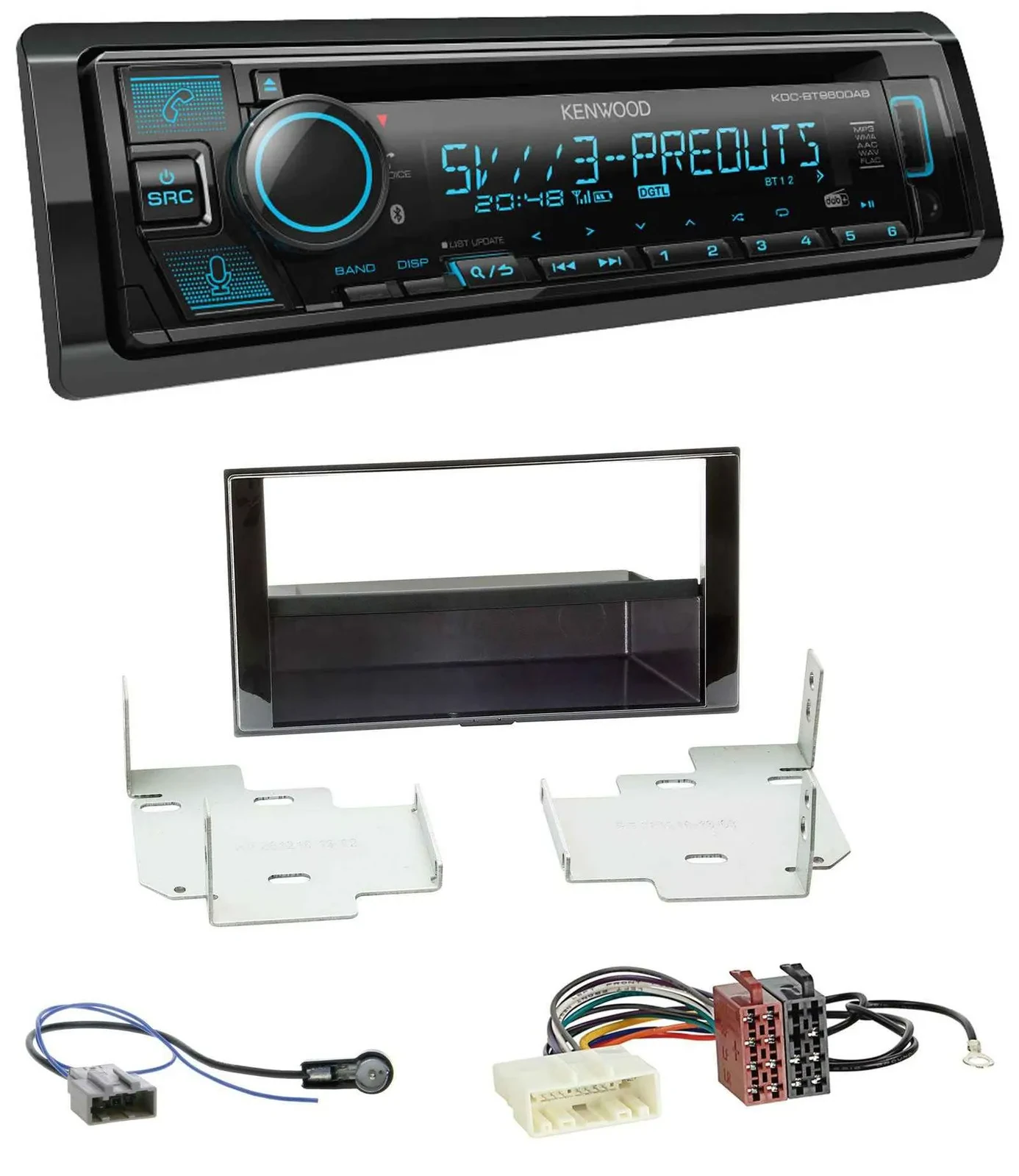 Автомагнитола для Nissan Micra/Note (с 2013) Kenwood Bluetooth, USB, CD, MP3, DAB