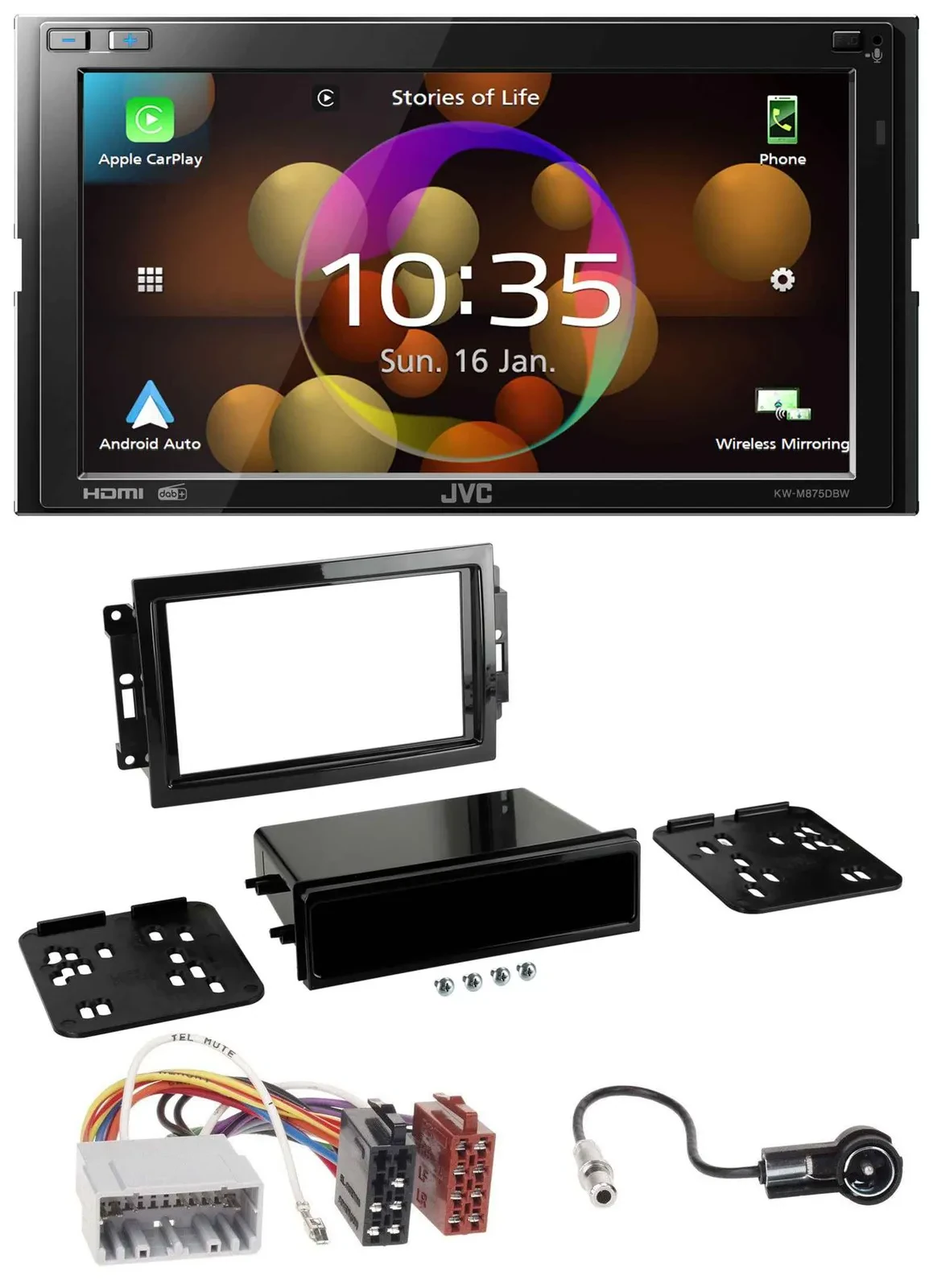 JVC DAB MP3 2DIN Bluetooth USB Autoradio für Chrysler PT Cruiser 300C Dodge Jeep