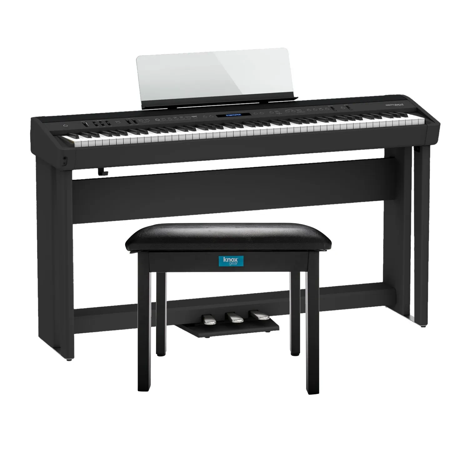 Roland FP-90X Portable Digital Piano with Stand, Pedal Unit & Seat Bundle