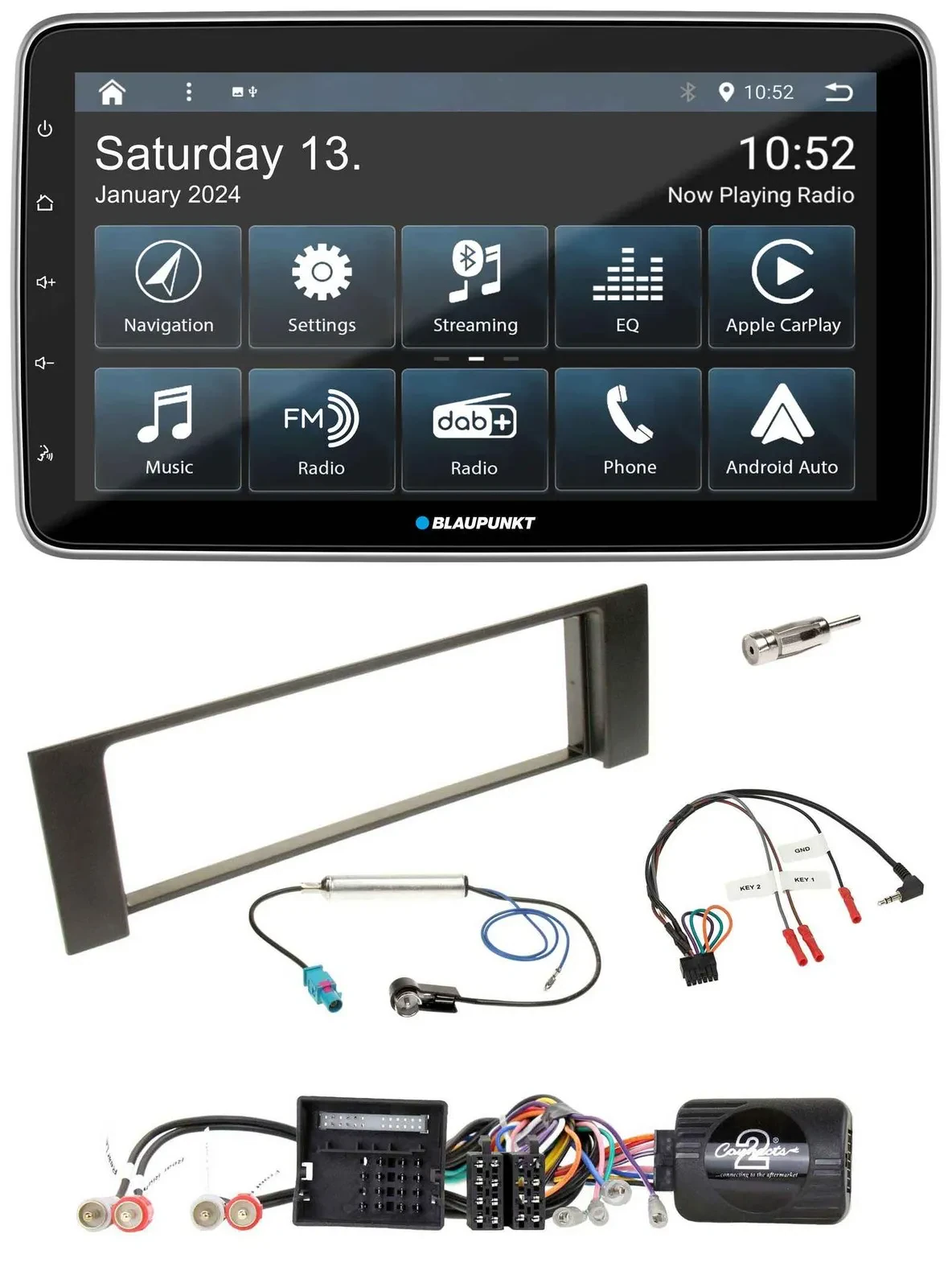 Автомагнитола Blaupunkt USB DAB SD Bluetooth для Audi A4 (B6, 2000–2004) Quadlock