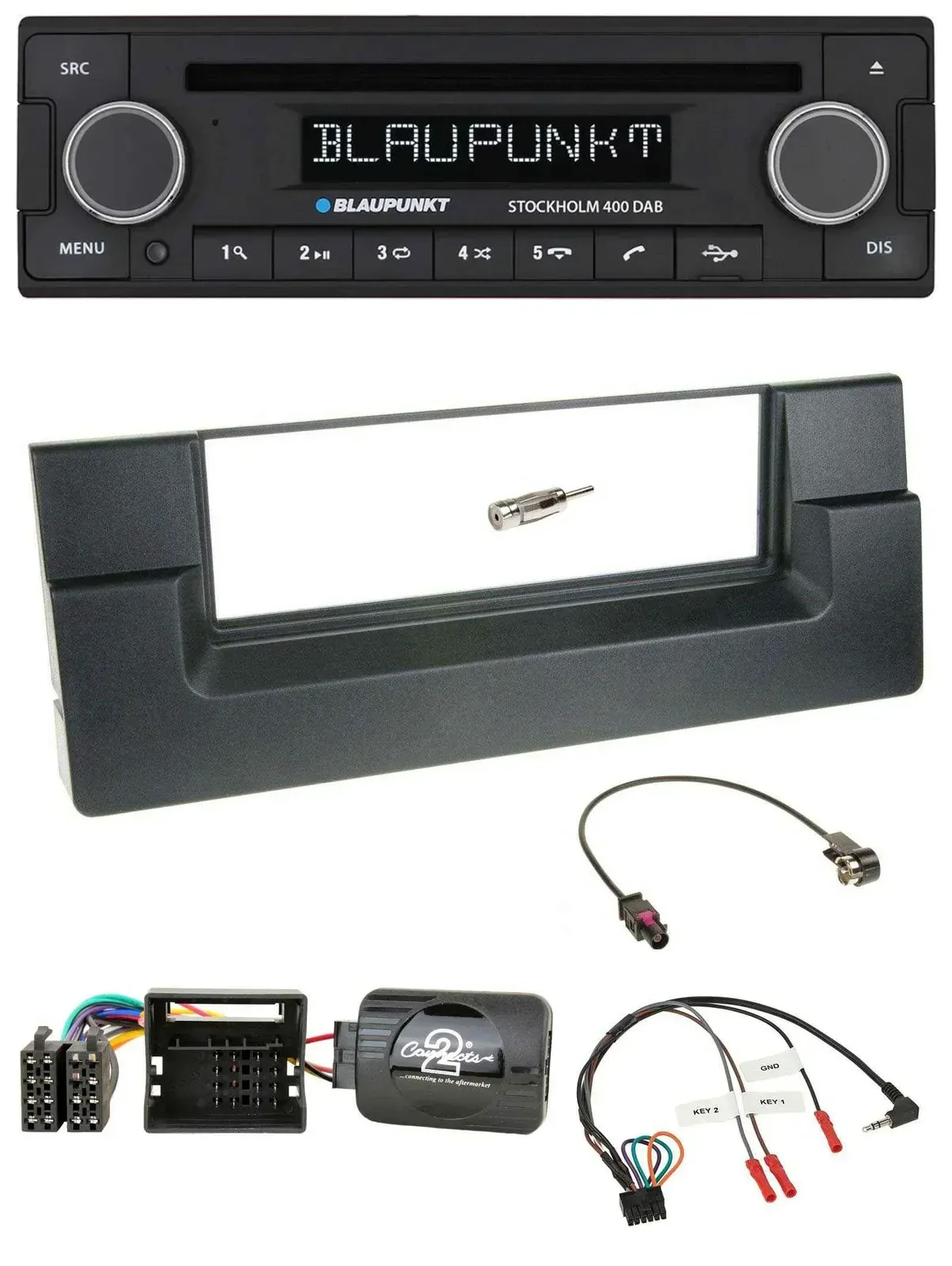 Blaupunkt Lenkrad Bluetooth DAB CD USB Autoradio für BMW 5er E39 2001-2004 Quadl