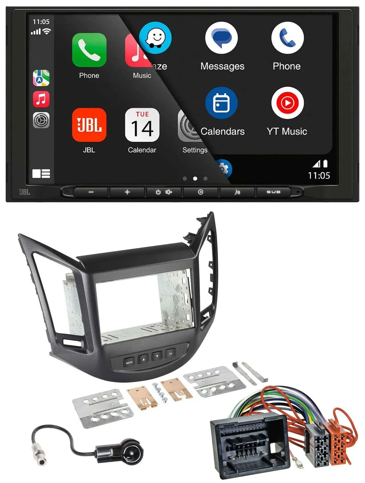 Автомагнитола JBL 2DIN, DAB, Bluetooth, USB, MP3 для Chevrolet Orlando KL1Y/KL1YN (с 2010)