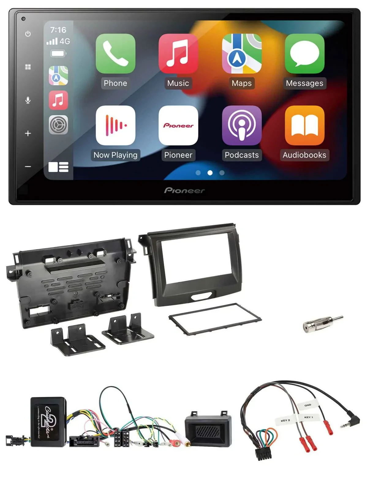 Автомагнитола Pioneer 2-DIN, DAB, Bluetooth, USB, для Ford Ranger 2AB (с 04/2015), поддержка кнопок на руле