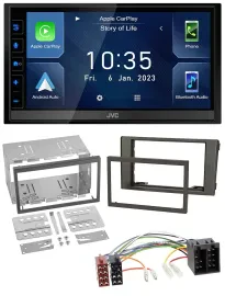 JVC DAB Bluetooth MP3 USB 2DIN Autoradio für Iveco Daily 06-14 dunkelgrau