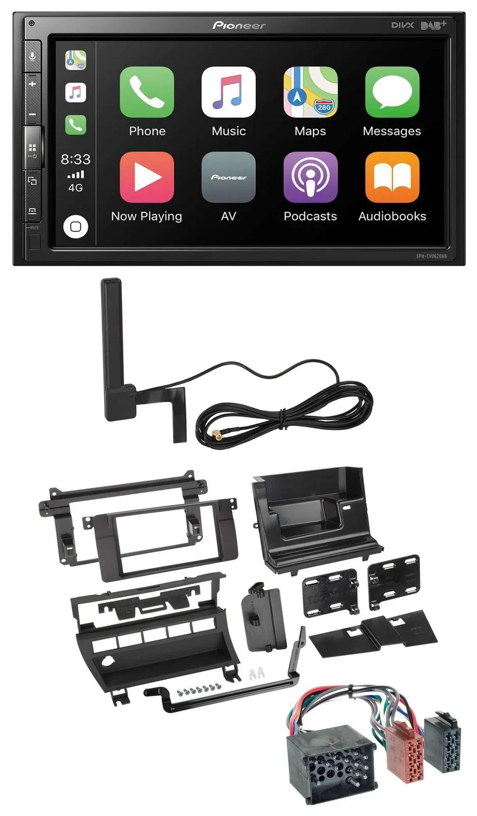 Pioneer USB 2DIN Bluetooth DAB MP3 Autoradio für BMW 3er 1999-2001 5 Schalteröff