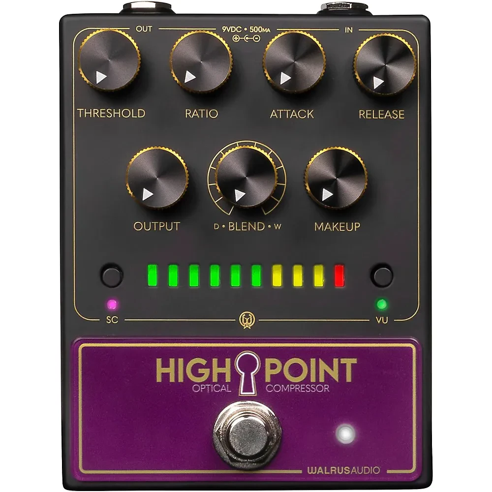 Педаль-компрессор Walrus Audio Highpoint оптическая, аналоговая, True Bypass, 9V, Black