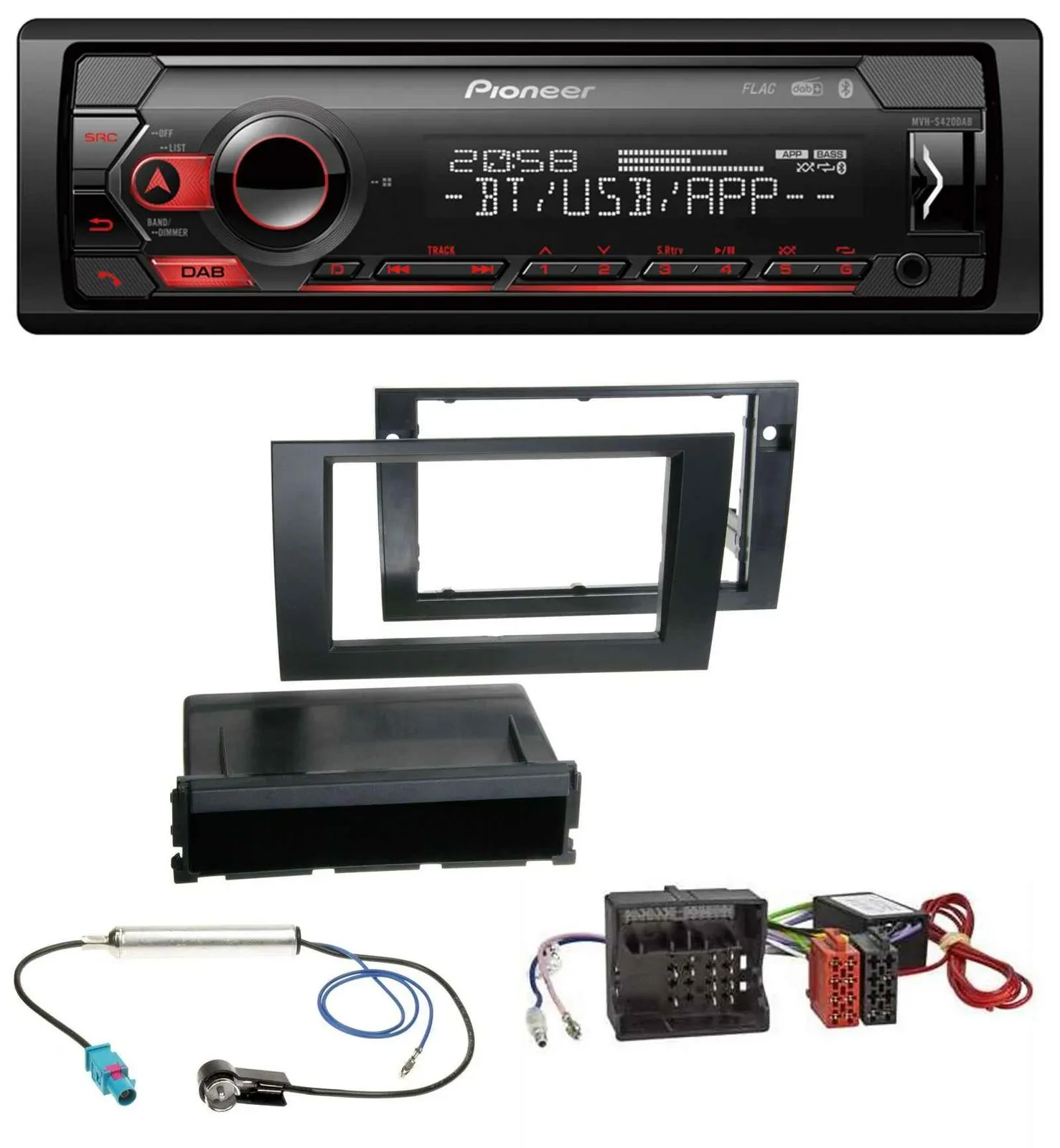 Автомагнитола для Audi A4 B7 2004–2008 (активная система Symphony) Pioneer MP3 USB DAB Bluetooth