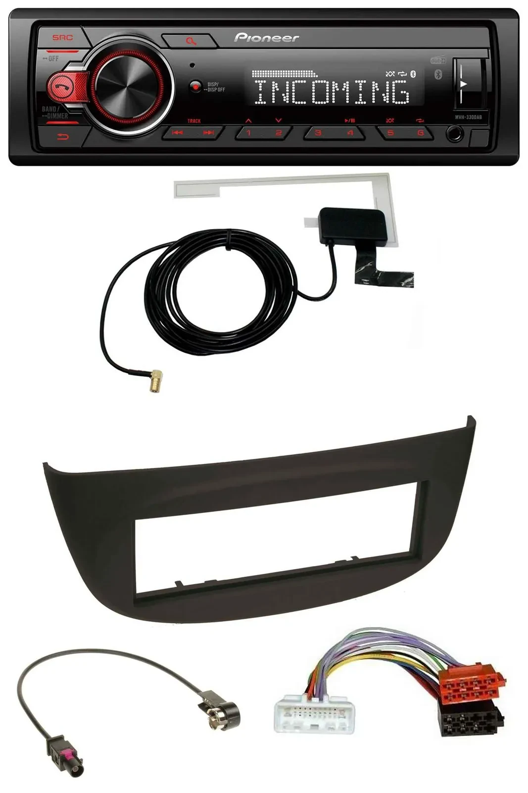 Pioneer MP3 AUX CD DAB USB Autoradio für Renault Twingo ab 2015 schwarz