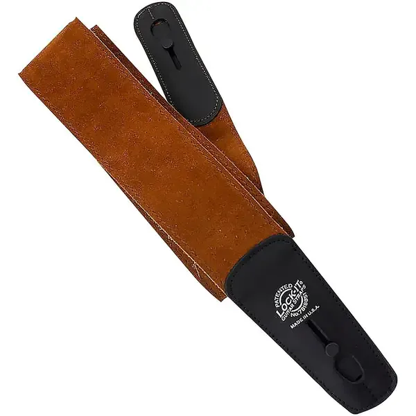 Ремень для гитары Lock-It Straps Suede 2.5" Locking Guitar Strap Brown