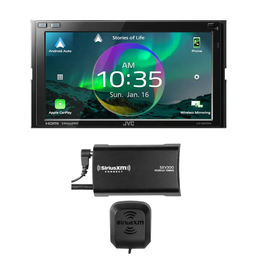 Автомагнитола JVC KWM875BW 6.8" Double-DIN, сенсорный экран (набор) с тюнером SiriusXM SXV300v1