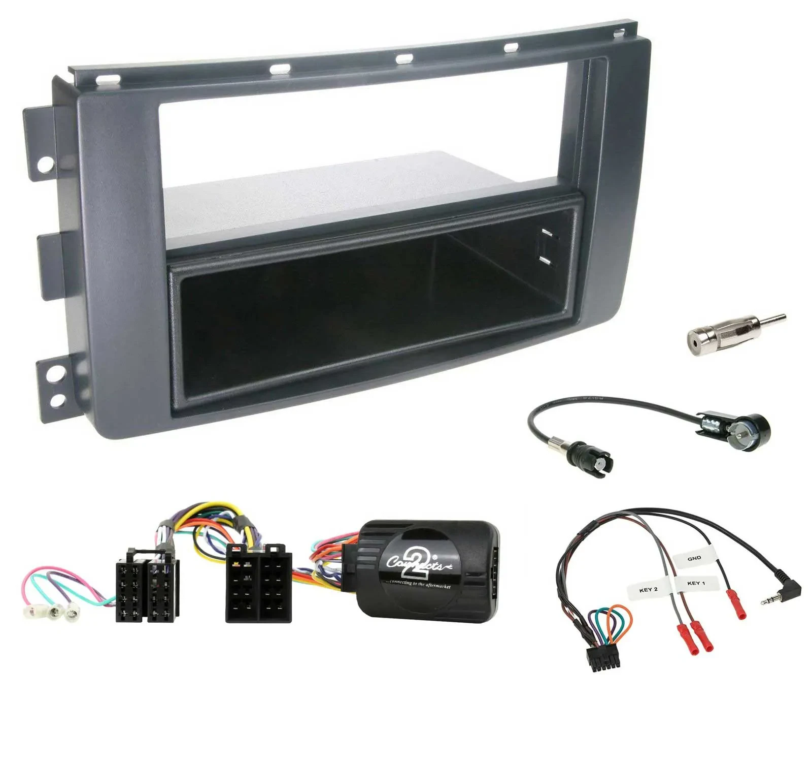 Radioset Lenkradadapter DIN Autoradio für Smart ForFour 2004-2006 schwarz
