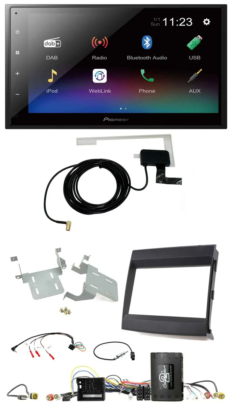 Pioneer DAB Lenkrad Bluetooth 2DIN USB Autoradio für Porsche Cayenne 11-16 Infoa