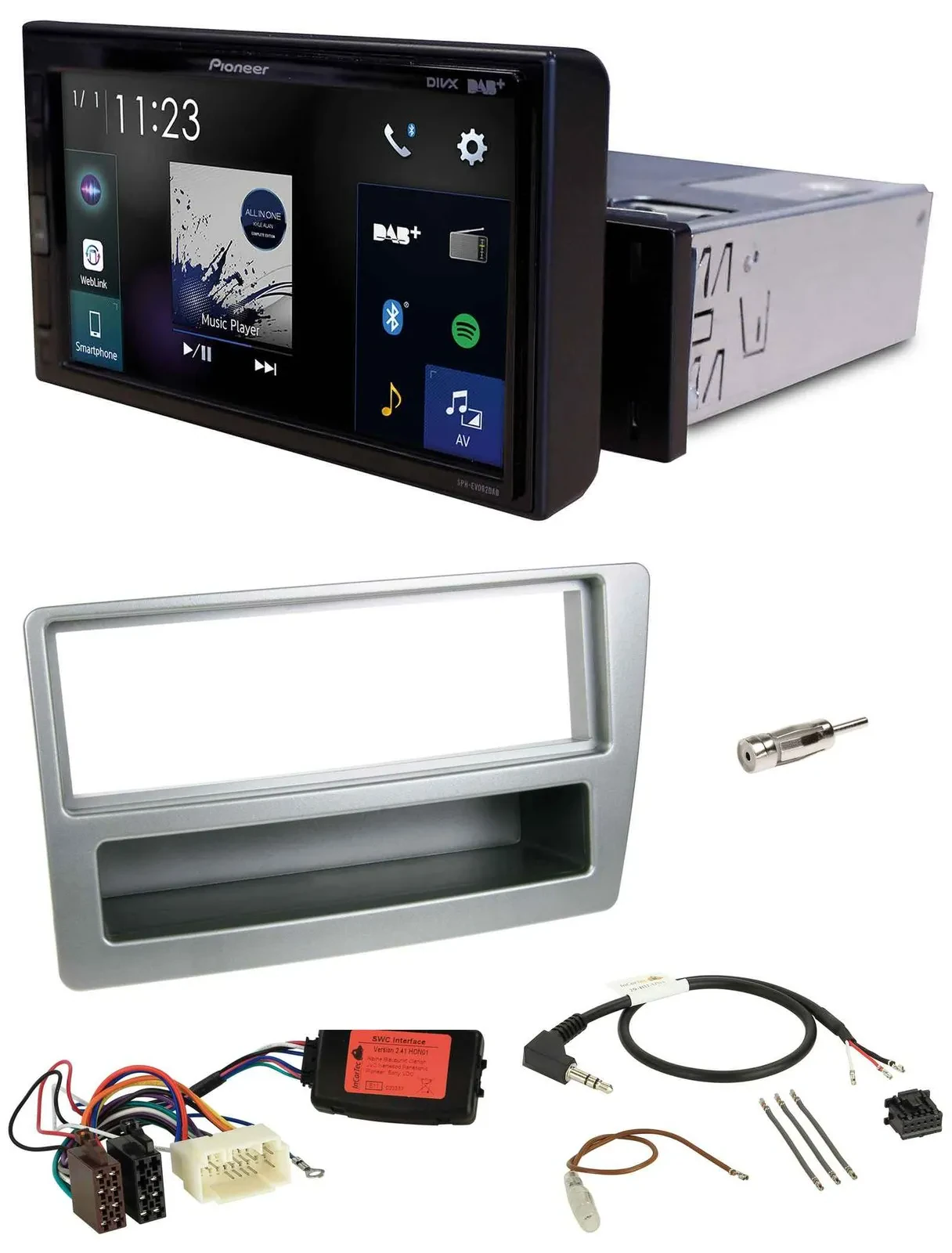 Pioneer DAB Lenkrad Bluetooth USB Autoradio für Honda Civic 2004-2006 silber